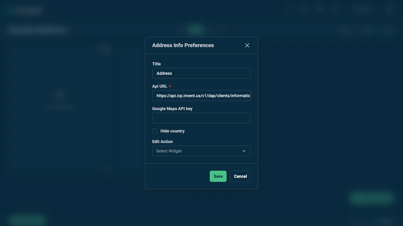 Widget Settings Example